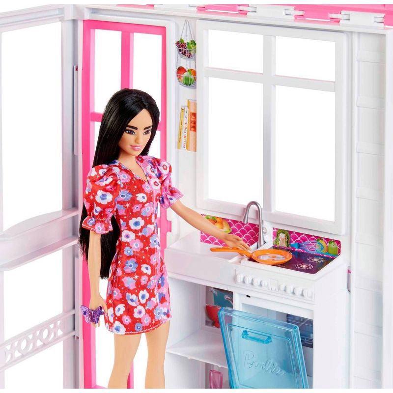 slide 2 of 6, Barbie Dollhouse Playset - 2 Levels & 4 Play Areas, 1 ct