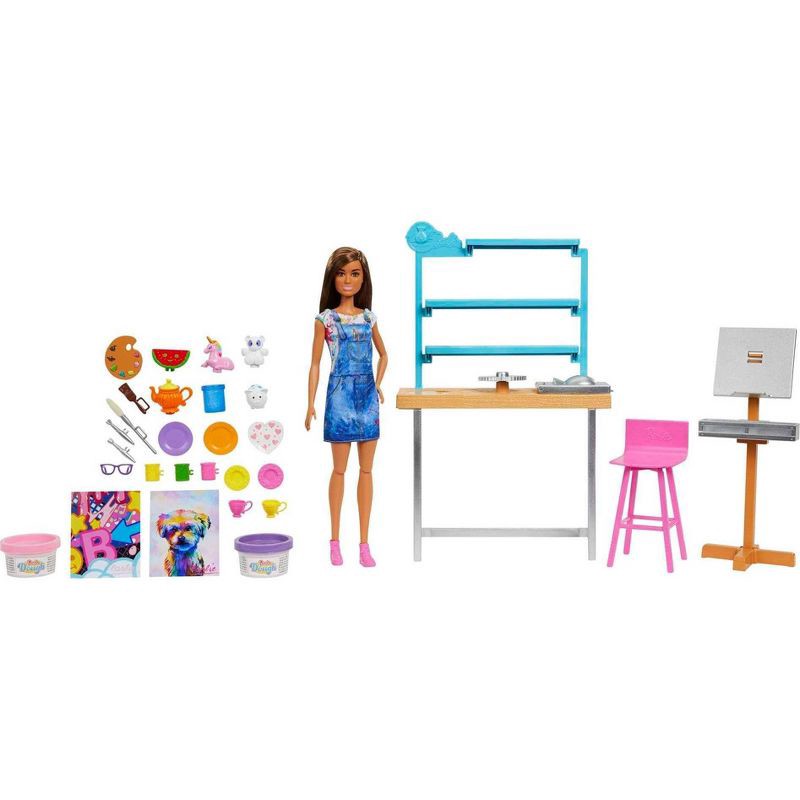 slide 1 of 6, Barbie Relax & Create Art Studio Playset, 1 ct