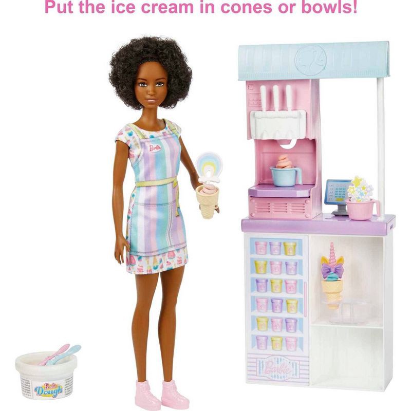 slide 3 of 7, Barbie Ice Cream Shop Playset - Brown Hair, 1 ct