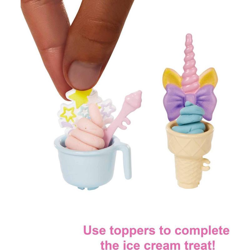 slide 4 of 7, Barbie Ice Cream Shop Playset - Brown Hair, 1 ct
