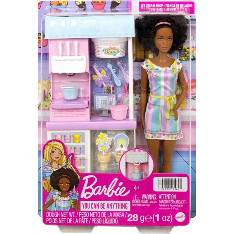 slide 6 of 7, Barbie Ice Cream Shop Playset - Brown Hair, 1 ct