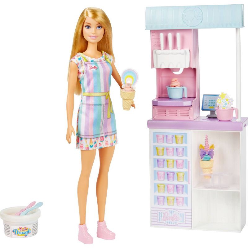 slide 1 of 6, Barbie Ice Cream Shop Playset, 1 ct