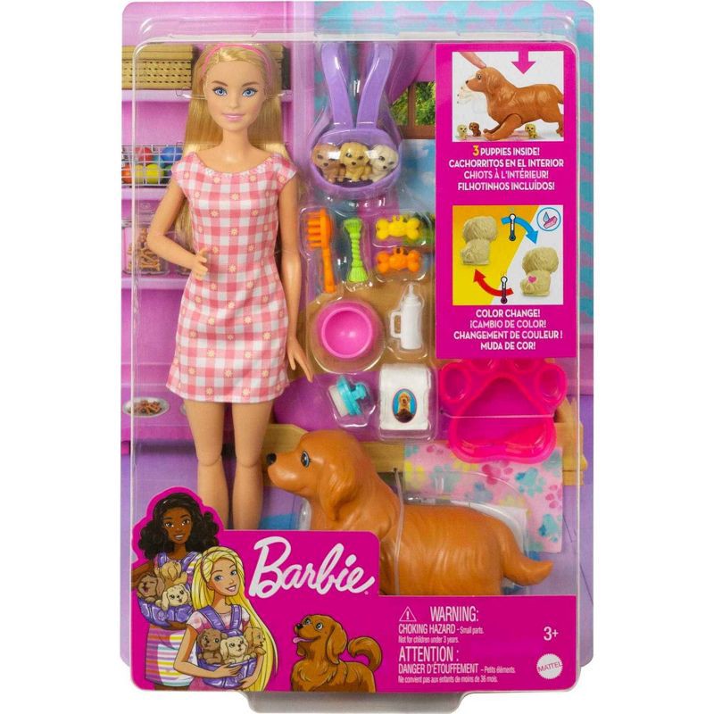 slide 6 of 6, Barbie Doll Newborn Pups Playset, 1 ct