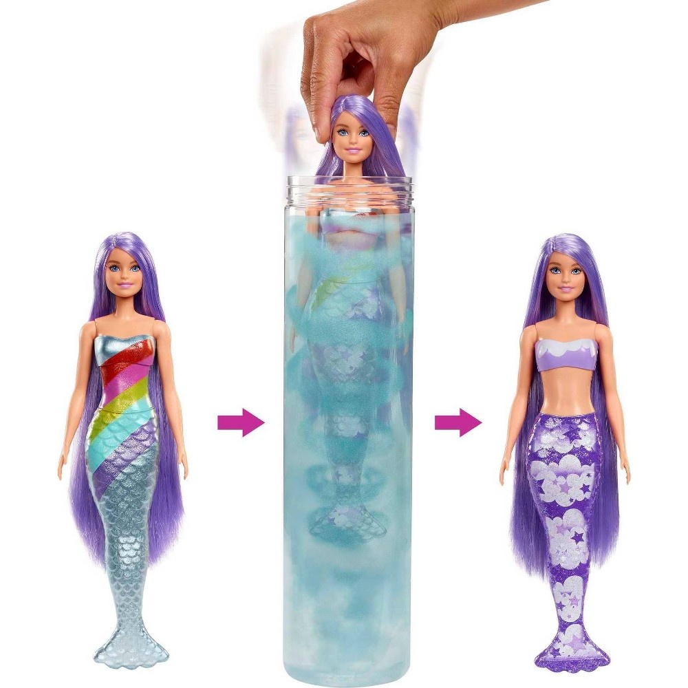 slide 4 of 5, Barbie Color Reveal Doll - Rainbow Mermaid, 1 ct