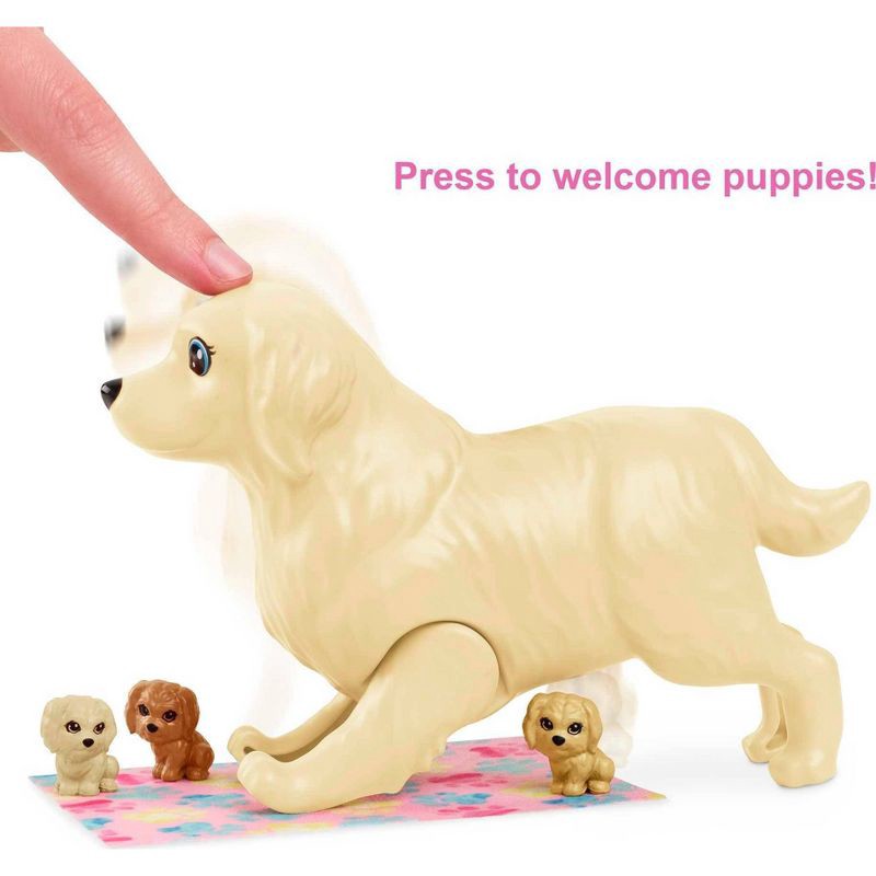 slide 3 of 6, Barbie Doll Newborn Pups Playset - Brunette Hair, 1 ct