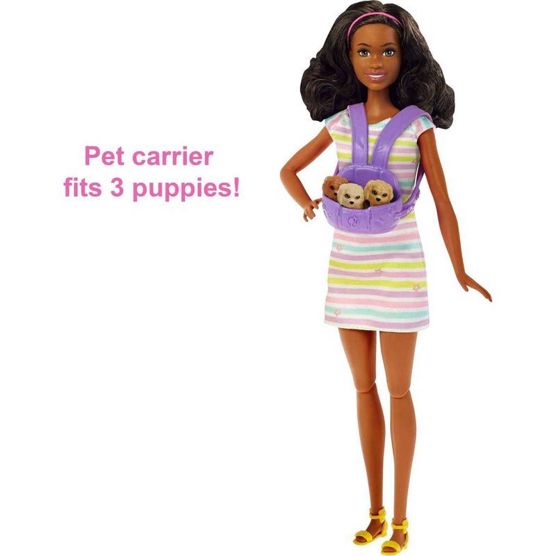 slide 5 of 6, Barbie Doll Newborn Pups Playset - Brunette Hair, 1 ct