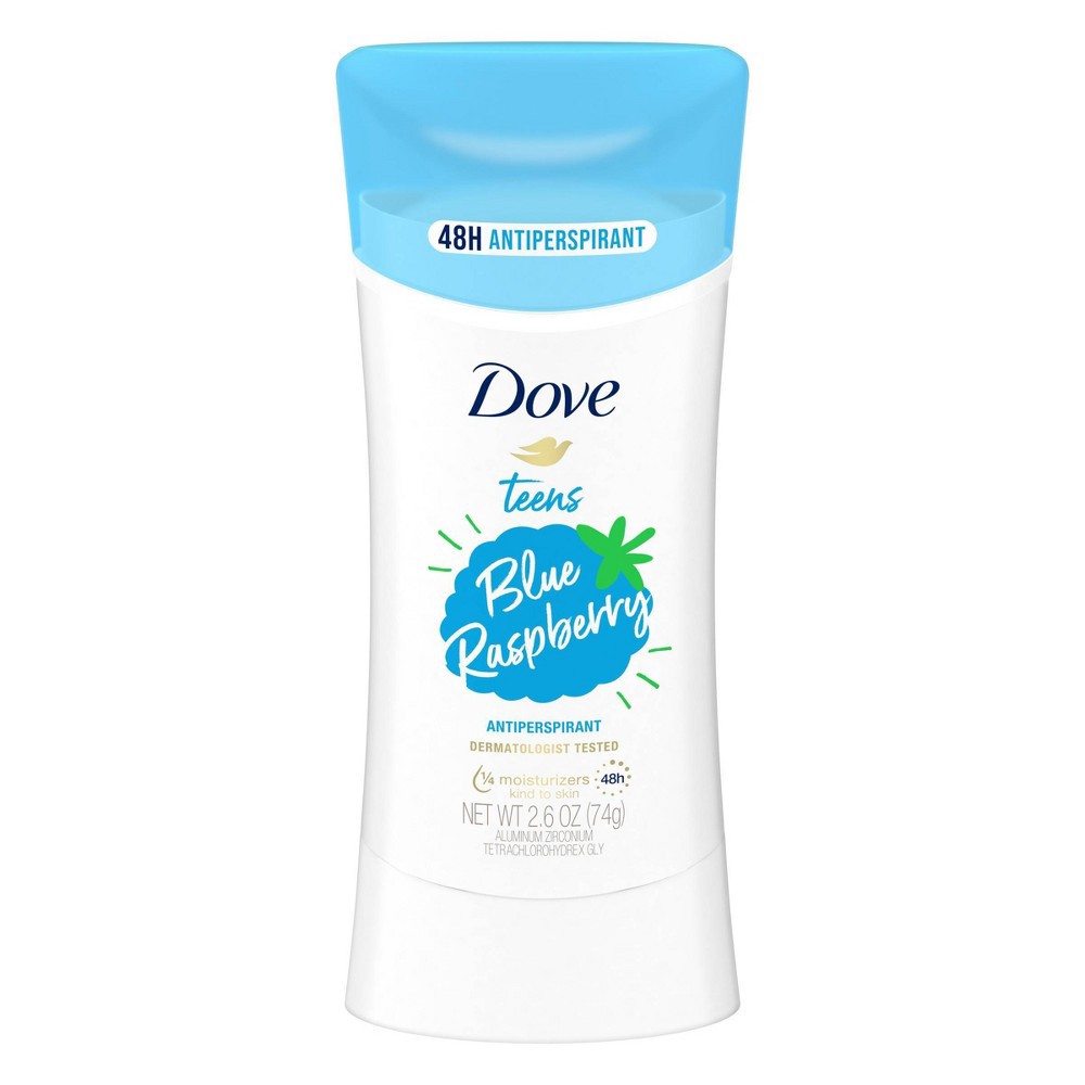 slide 3 of 8, Dove Beauty Teens Blue Raspberry 48 Hour Antiperspirant & Deodorant - 2.6oz, 2.6 oz