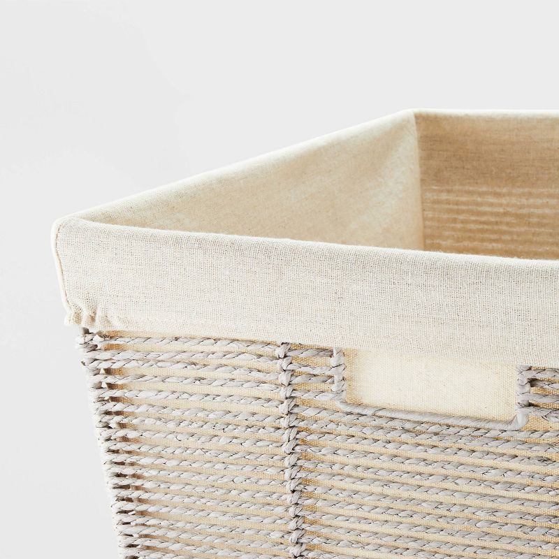 slide 3 of 3, Twisted Rope Laundry Basket Gray - Brightroom™, 1 ct