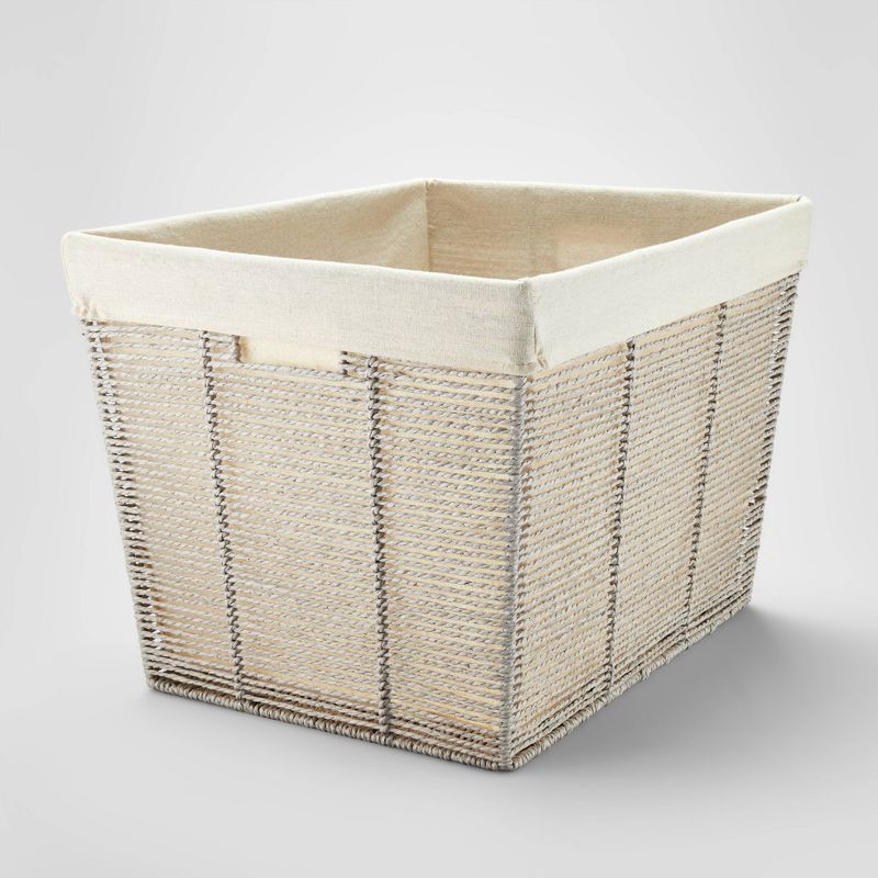 slide 1 of 3, Twisted Rope Laundry Basket Gray - Brightroom, 1 ct