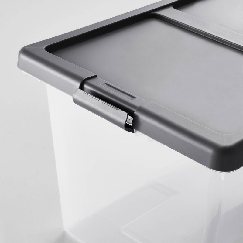 slide 3 of 6, Extra Large Latching Clear Storage Box - Brightroom™: Stackable Utility Tote with Built-In Handles, 100qt Capacity, 100 qt