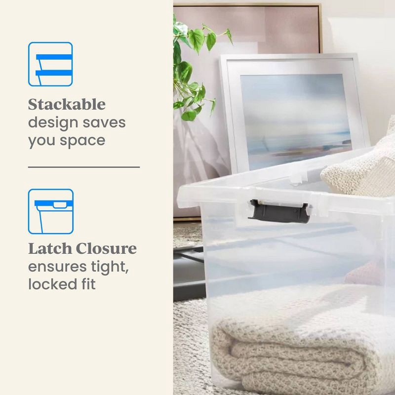 slide 4 of 6, Extra Large Latching Clear Storage Box - Brightroom™: Stackable Utility Tote with Built-In Handles, 100qt Capacity, 100 qt