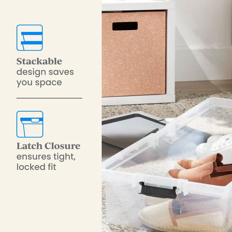 slide 4 of 6, Underbed Latching Clear Storage Box - Brightroom™, 1 ct