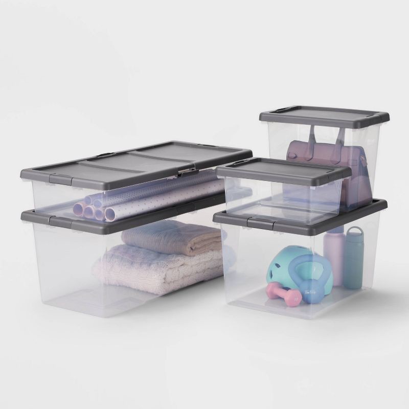 slide 4 of 6, Underbed Latching Clear Storage Box - Brightroom™, 1 ct