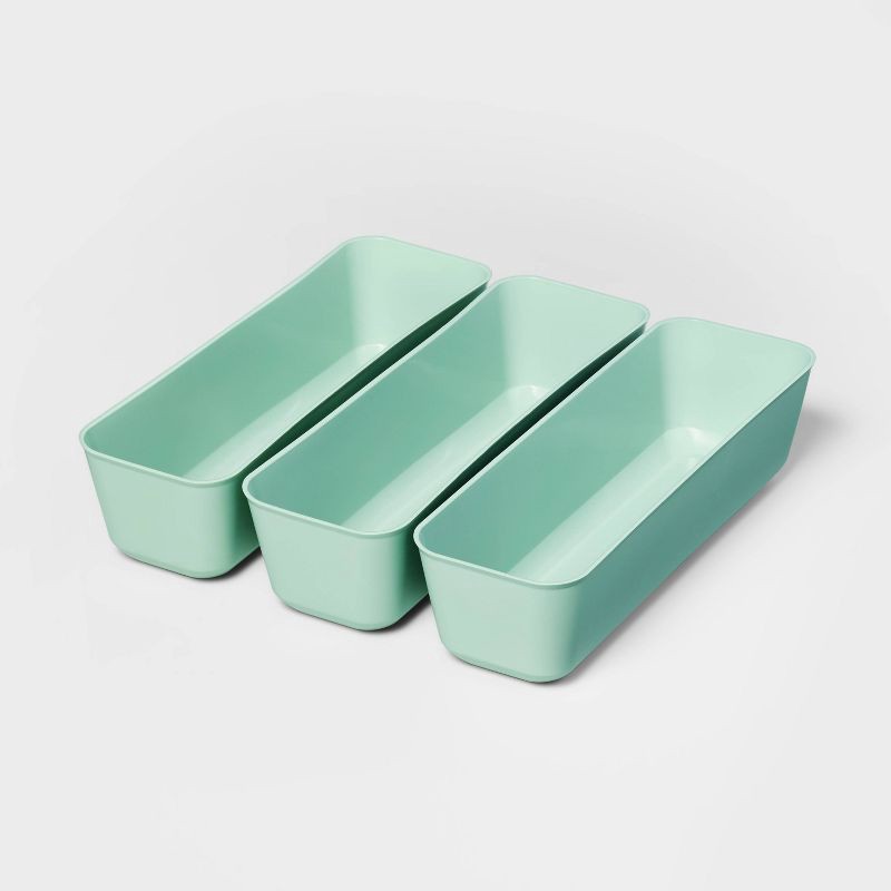 slide 1 of 4, 3pk Long Storage Trays Daydream Green - Brightroom™, 3 ct