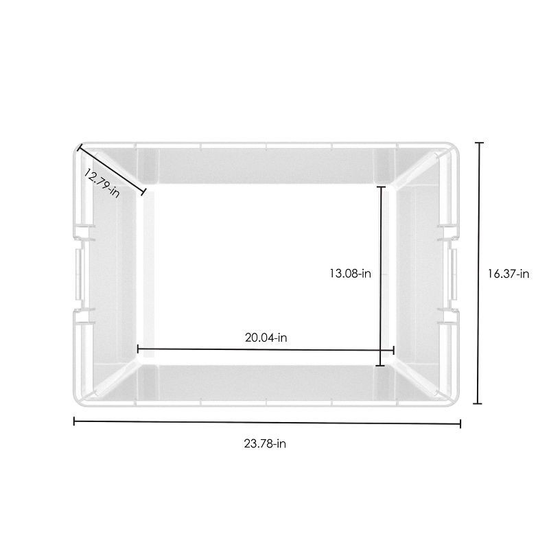 slide 5 of 5, Large Latching Clear Storage Box - Brightroom™: Stackable Utility Tote with Built-In Handles, 69L Capacity, 69 liter