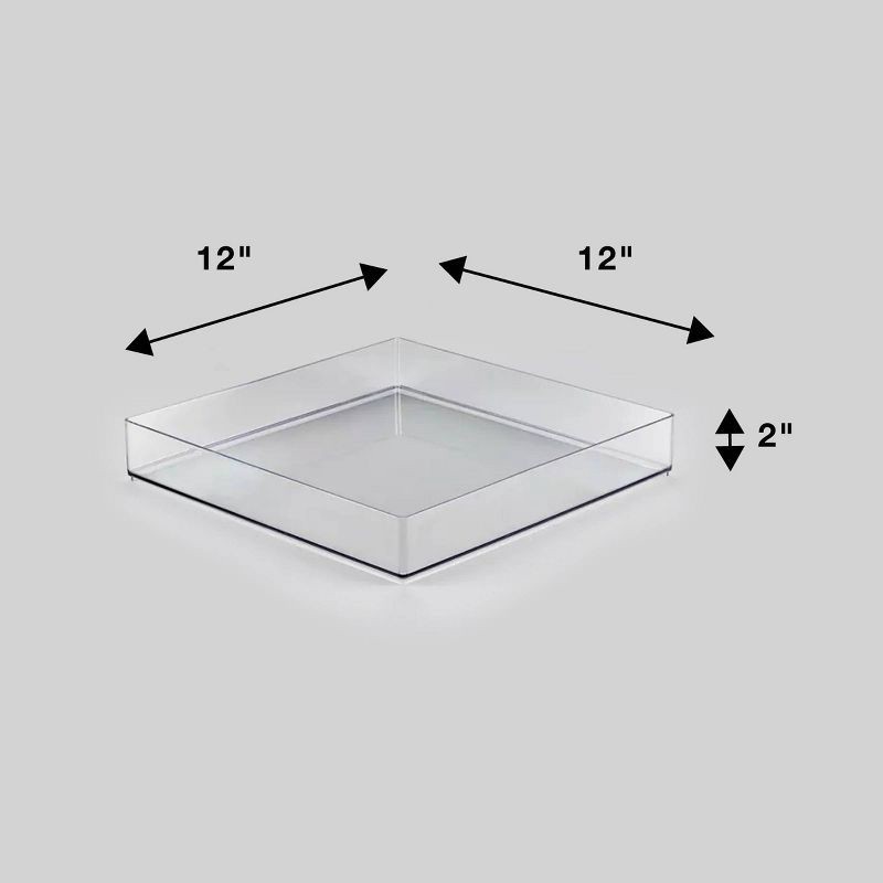 slide 4 of 6, 12'' x 12'' x 2" All Purpose Storage Tray - Brightroom™: Clear Plastic Bathroom Organizer Tray, 1 ct