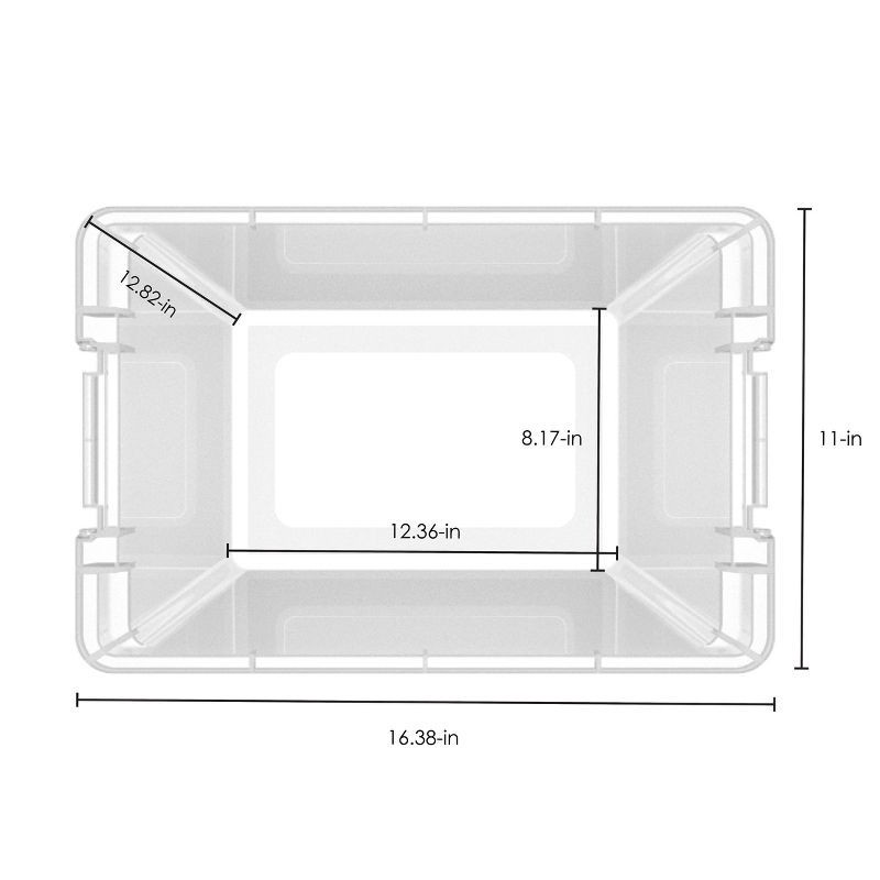 slide 6 of 6, Medium Latching Clear Storage Box - Brightroom™: Stackable Plastic Tote with Built-In Handles, 28L Capacity, Latches, 28 liter