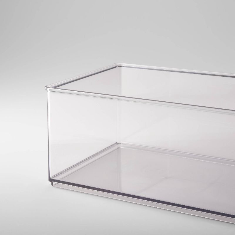 slide 3 of 7, 12" x 6" x 4" All Purpose Storage 1/2 Storage Bin - Brightroom™: Clear Plastic Decorative Container, No Assembly Required, 1 ct