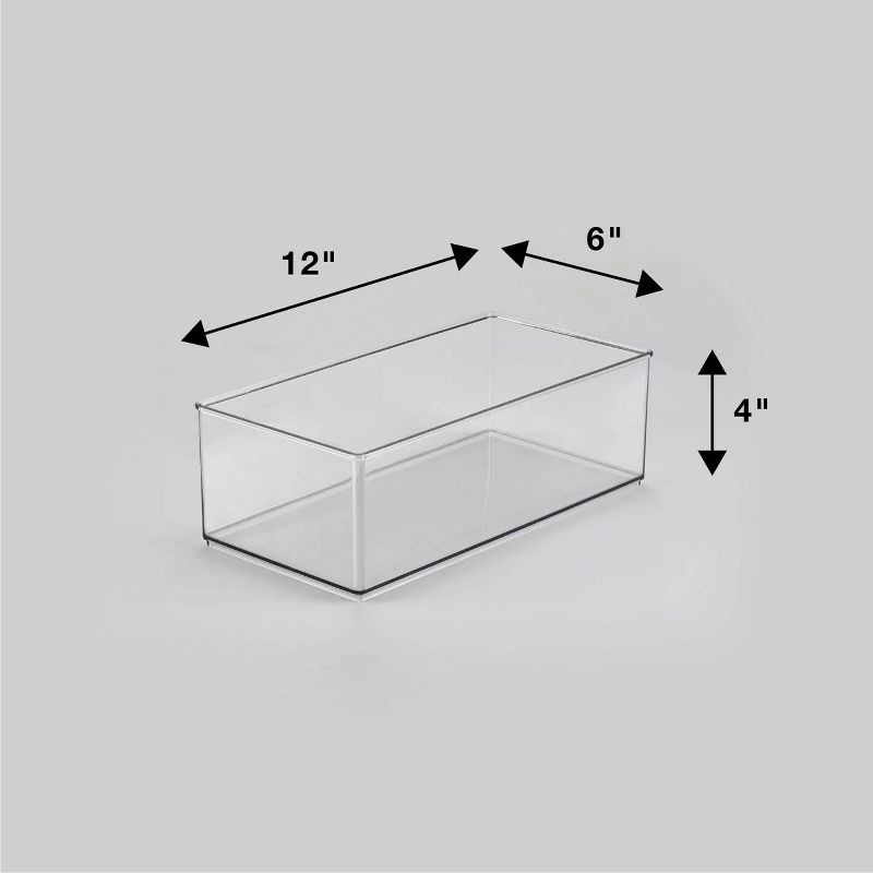slide 4 of 6, 12" x 6" x 4" All Purpose Storage 1/2 Storage Bin - Brightroom™: Clear Plastic Decorative Container, No Assembly Required, 1 ct