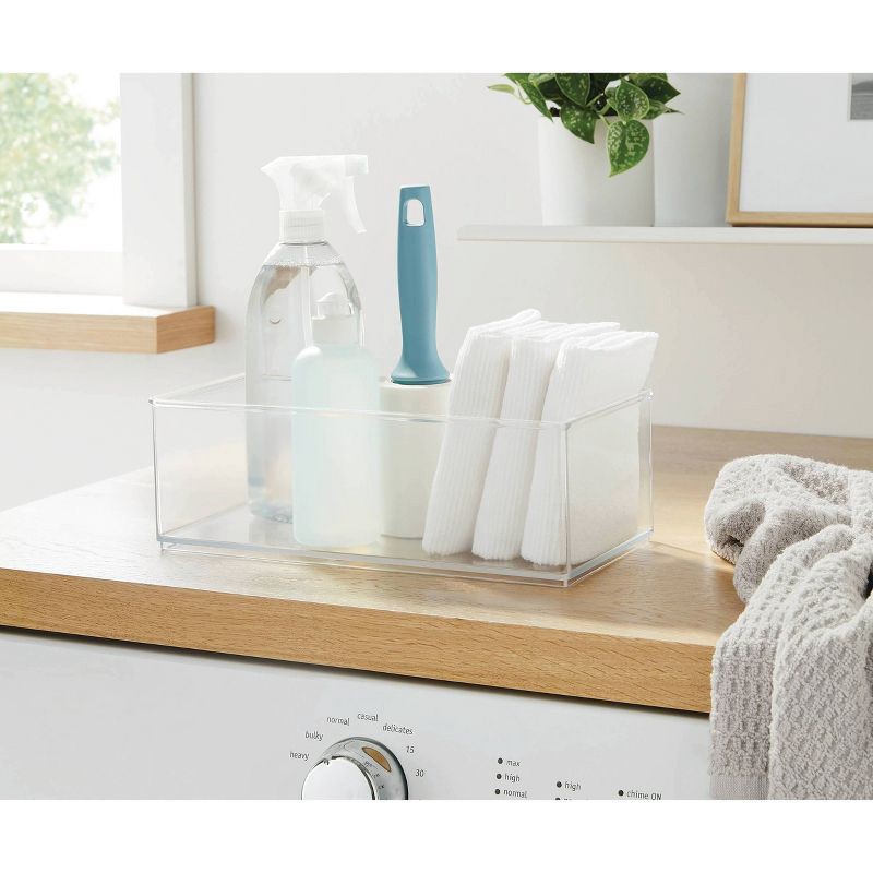 slide 6 of 6, 12" x 6" x 4" All Purpose Storage 1/2 Storage Bin - Brightroom™: Clear Plastic Decorative Container, No Assembly Required, 1 ct