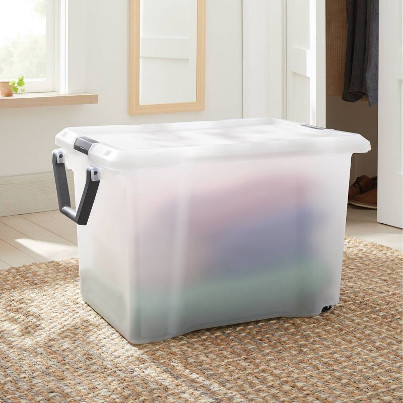 slide 2 of 3, 128qt Extra Large Wheeled Latching Storage Box - Brightroom™, 128 qt