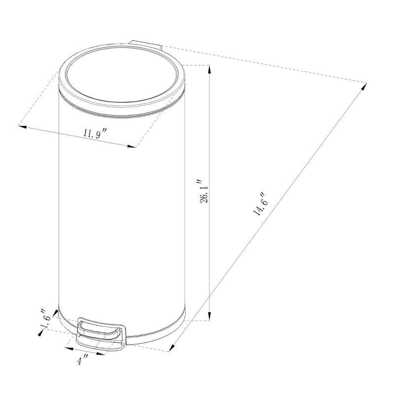 slide 4 of 5, 30L Round Step Trash Can Silver - Brightroom™: Stainless Steel Kitchen Trash Bin, Indoor Garbage Can, Smooth Finish, 30 liter