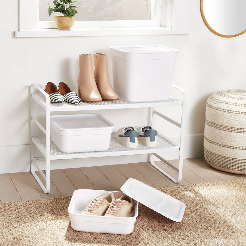 slide 2 of 4, Small Modular Storage Box White Opaque - Brightroom™: Stackable BPA-Free Utility Totes, 6.5L, 2-Piece Set, 1 ct