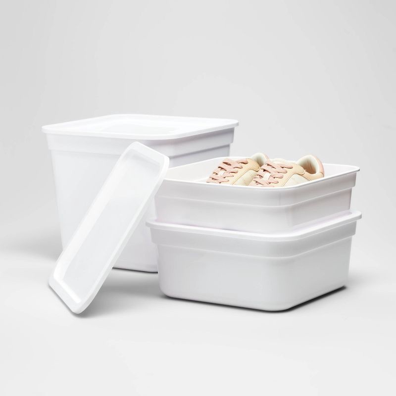 slide 4 of 4, Small Modular Storage Box White Opaque - Brightroom™: Stackable BPA-Free Utility Totes, 6.5L, 2-Piece Set, 1 ct