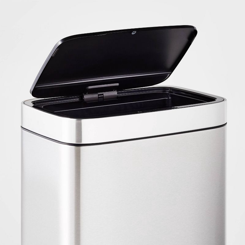 slide 3 of 5, Motion Wastebasket with Liner - Brightroom™: Stainless Steel Touchless Kitchen Trash Can, 11.8 Gallon, Silver, 11.8 gal