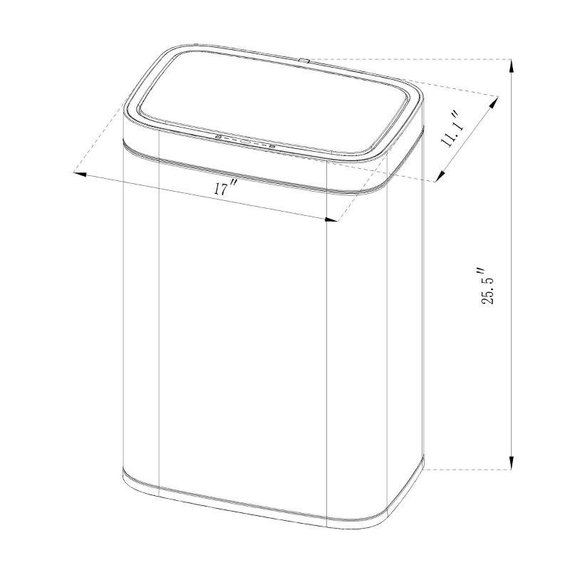 slide 4 of 5, Motion Wastebasket with Liner - Brightroom™: Stainless Steel Touchless Kitchen Trash Can, 11.8 Gallon, Silver, 11.8 gal
