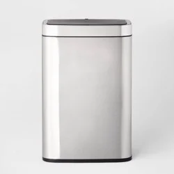 Motion Wastebasket with Liner - Brightroom™: Stainless Steel Touchless Kitchen Trash Can, 11.8 Gallon, Silver