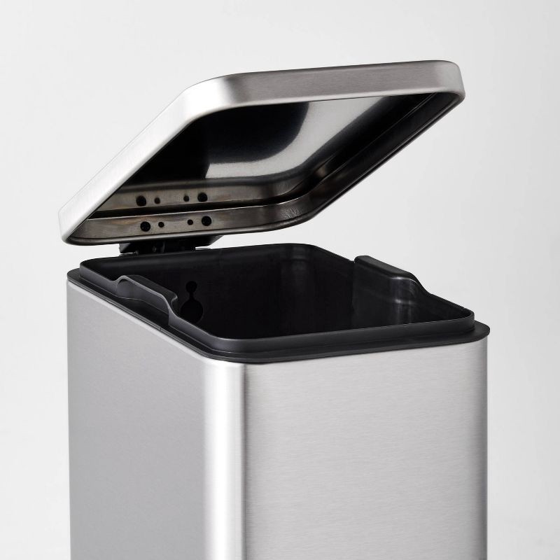 slide 3 of 6, 10L Stainless Slim Step Trash Can Silver - Brightroom™, 10 liter