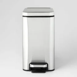 10L Stainless Slim Step Trash Can Silver - Brightroom™