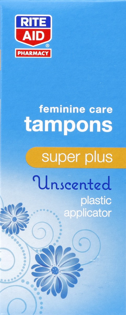 slide 3 of 6, Rite Aid Pharmacy Tampons, Plastic Applicator, Super Plus, Unscented, 18 ct