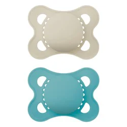 MAM Matte Original Unprinted Pacifier 0-6m - Boy - 2pc