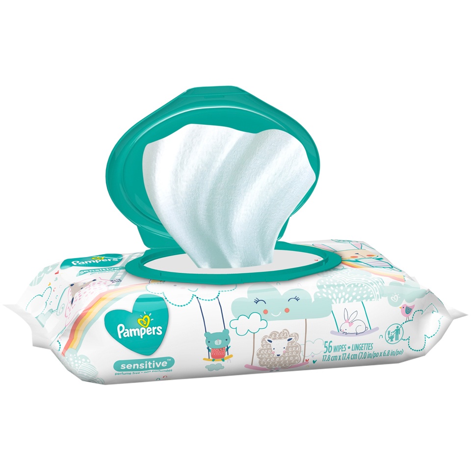 slide 2 of 3, Pampers Sensitive Baby Wipes - 56ct, 56 ct