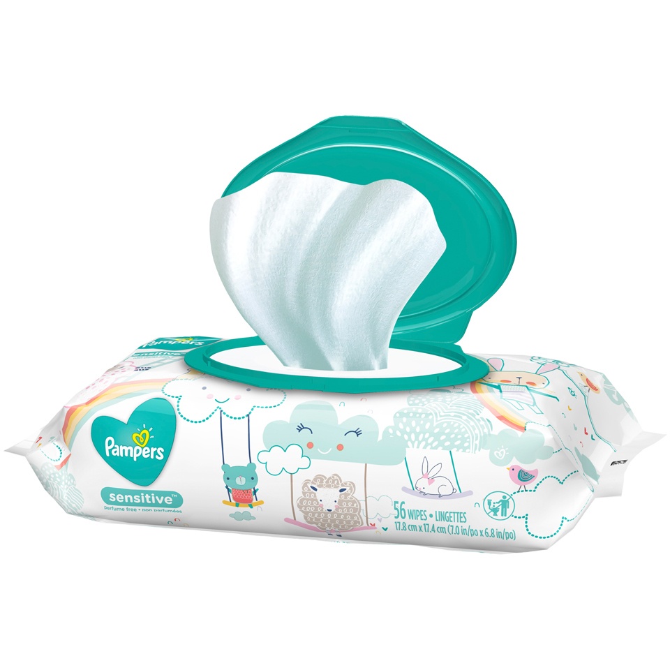 slide 3 of 3, Pampers Sensitive Baby Wipes - 56ct, 56 ct