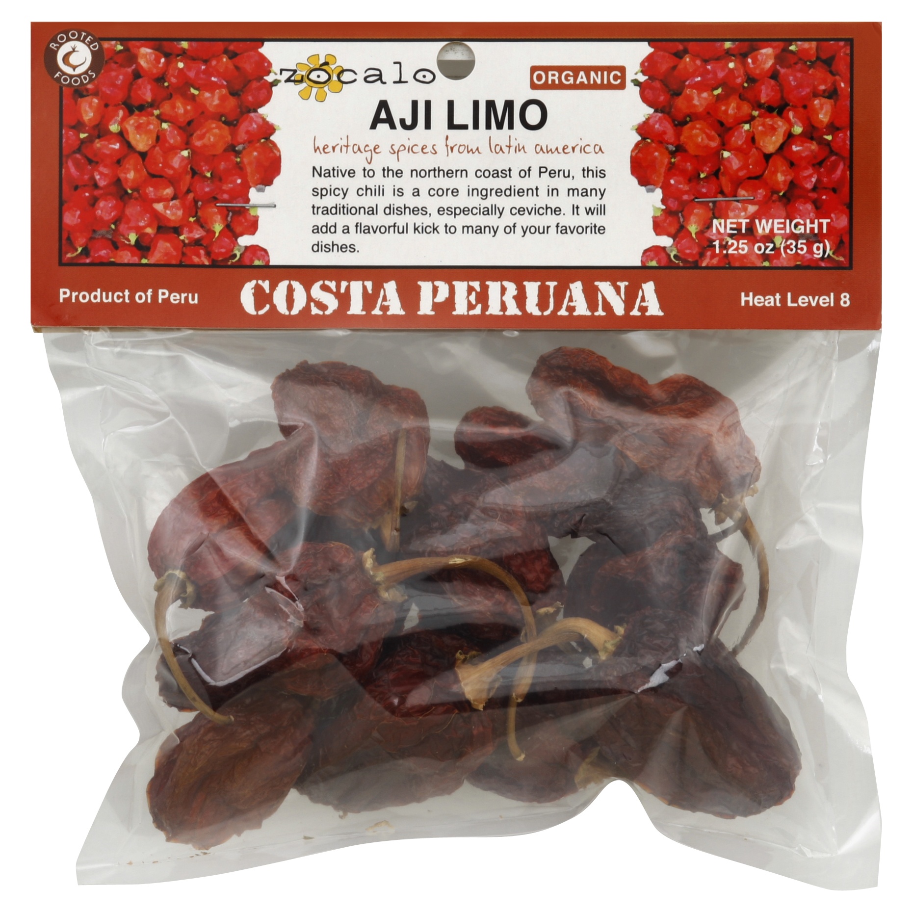 slide 1 of 1, Zocalo Peru Organic Aji Limo Chili Pods, 1.25 oz