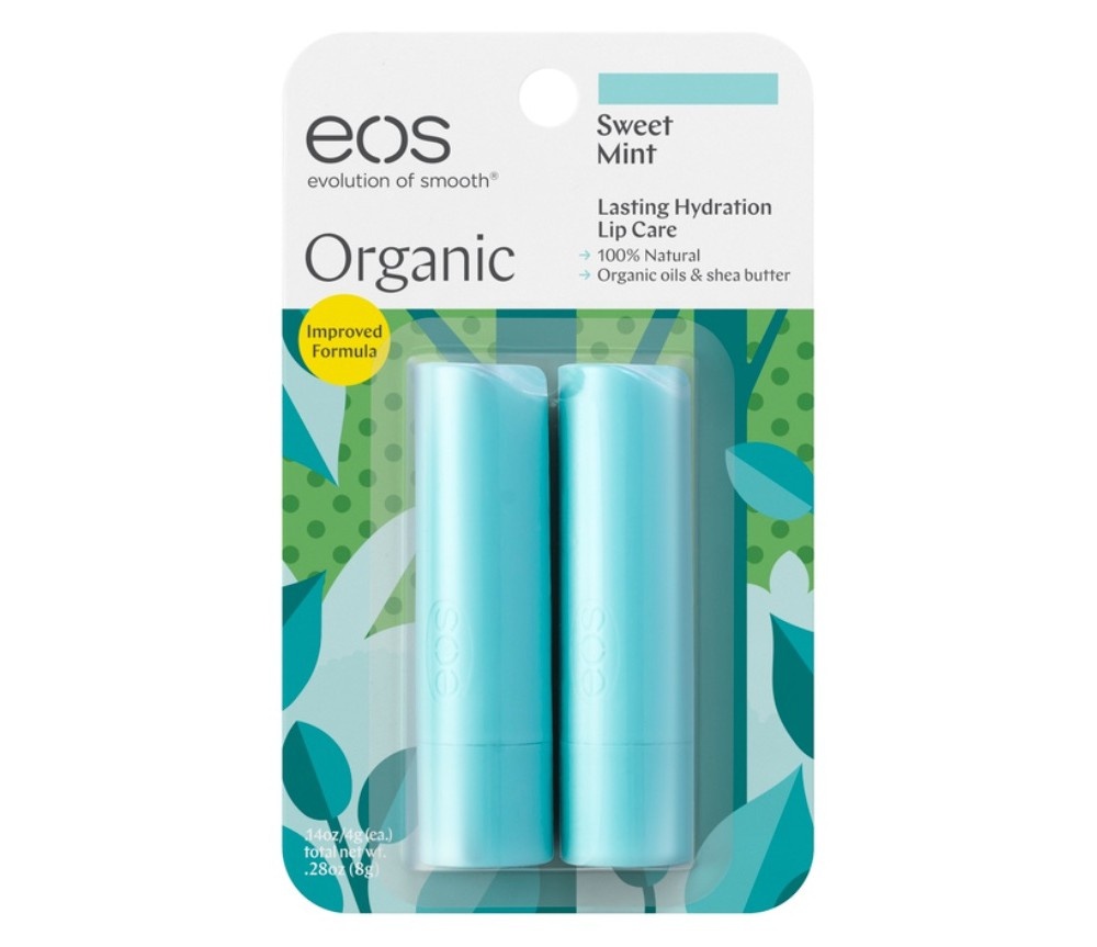 slide 3 of 4, eos 100% Natural Organic Sweet Mint Lip Balm 2 ea, 2 ct