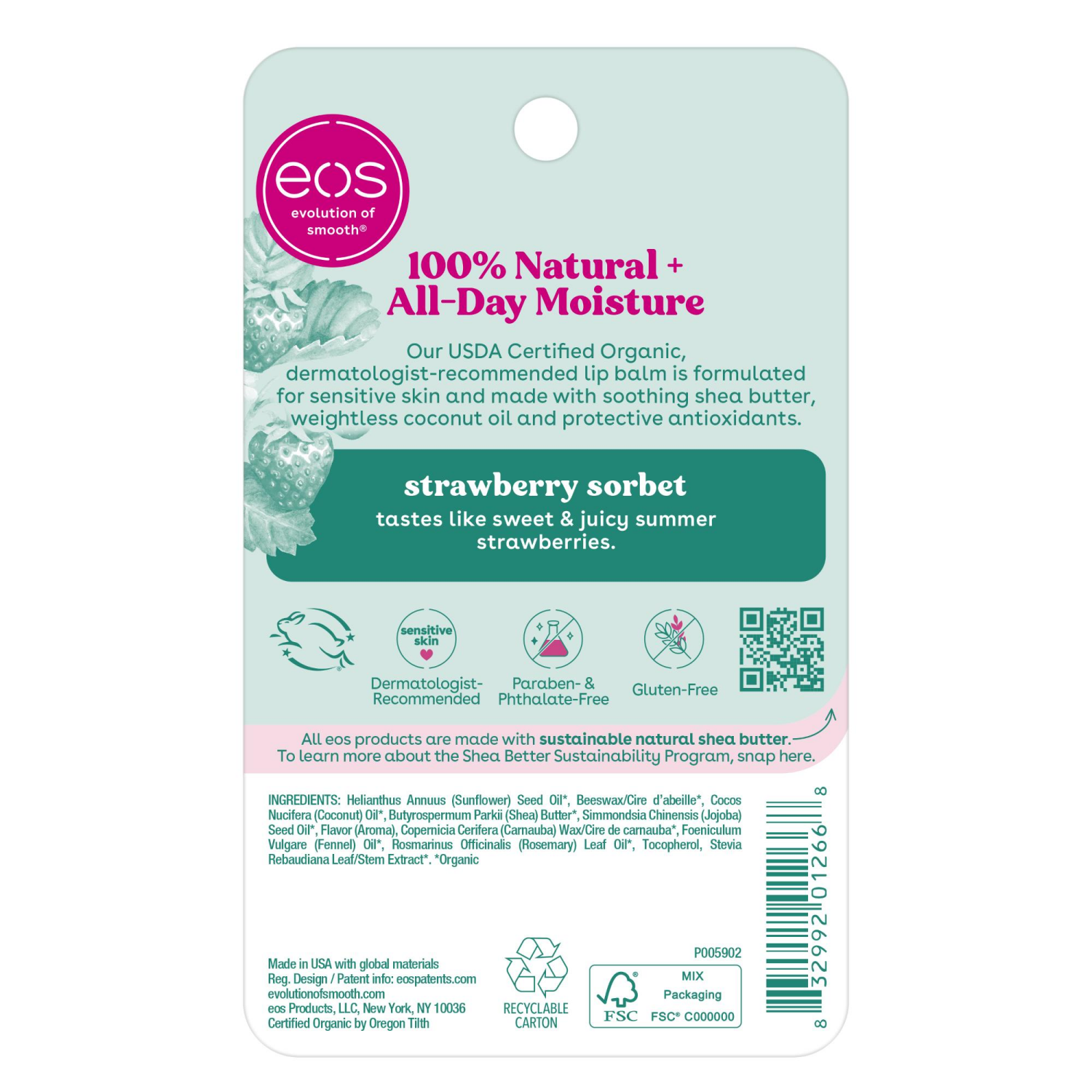 slide 2 of 7, eos Lip Balm Strwbrry Sorbet, 0.2 oz