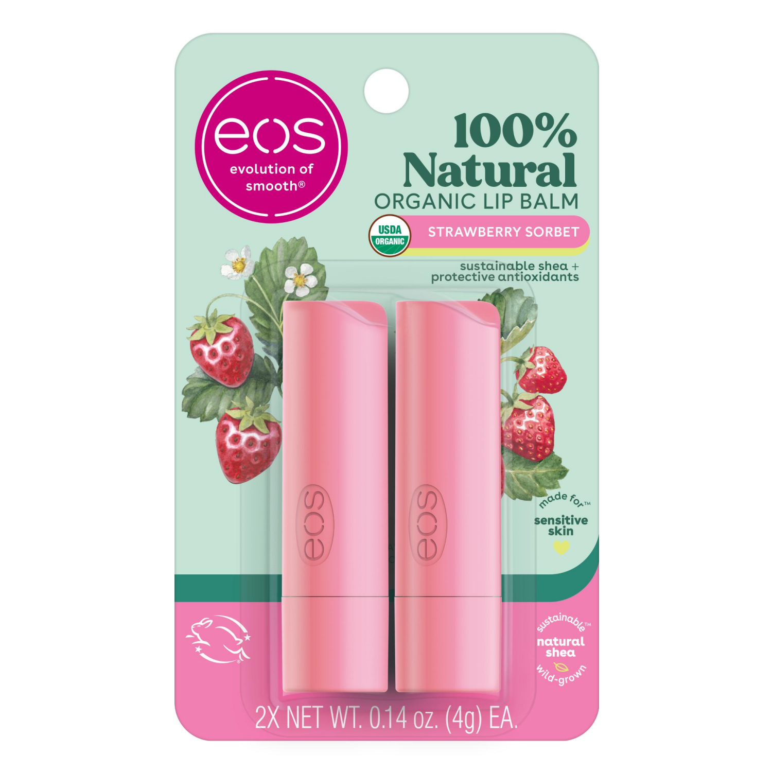 slide 1 of 7, eos Lip Balm Strwbrry Sorbet, 0.2 oz