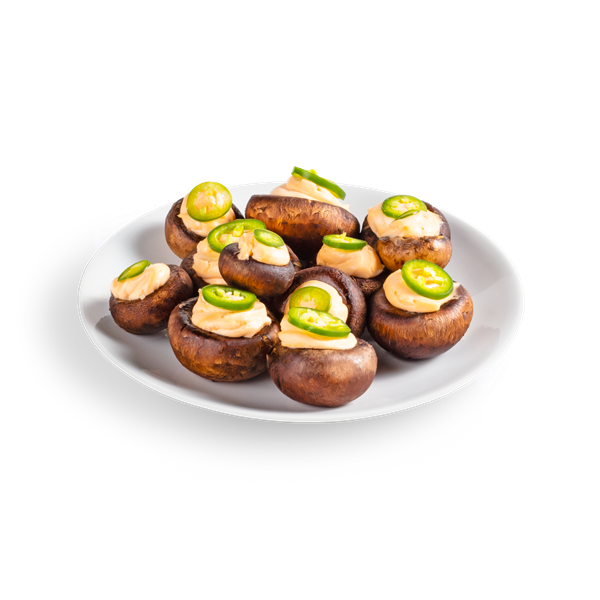 slide 1 of 1, Hy-Vee Spicy-Jalapeno Cheddar Stuffed Mushrooms, per lb