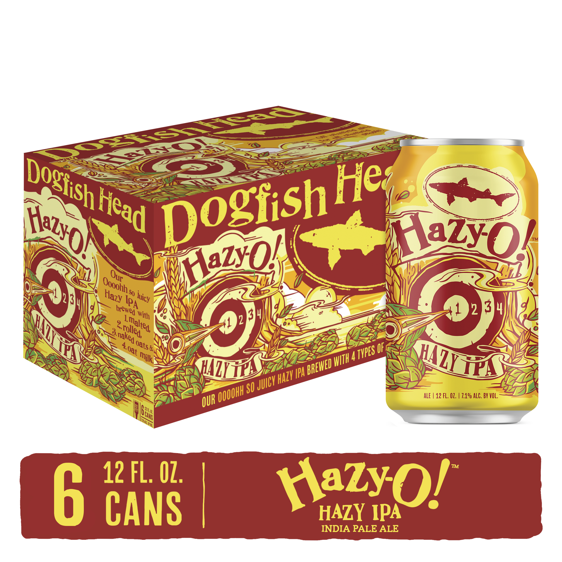 slide 1 of 8, Dogfish Head Hazy-O! Hazy IPA Beer (12 fl. oz. Can, 6pk.), 6 ct; 12 fl oz