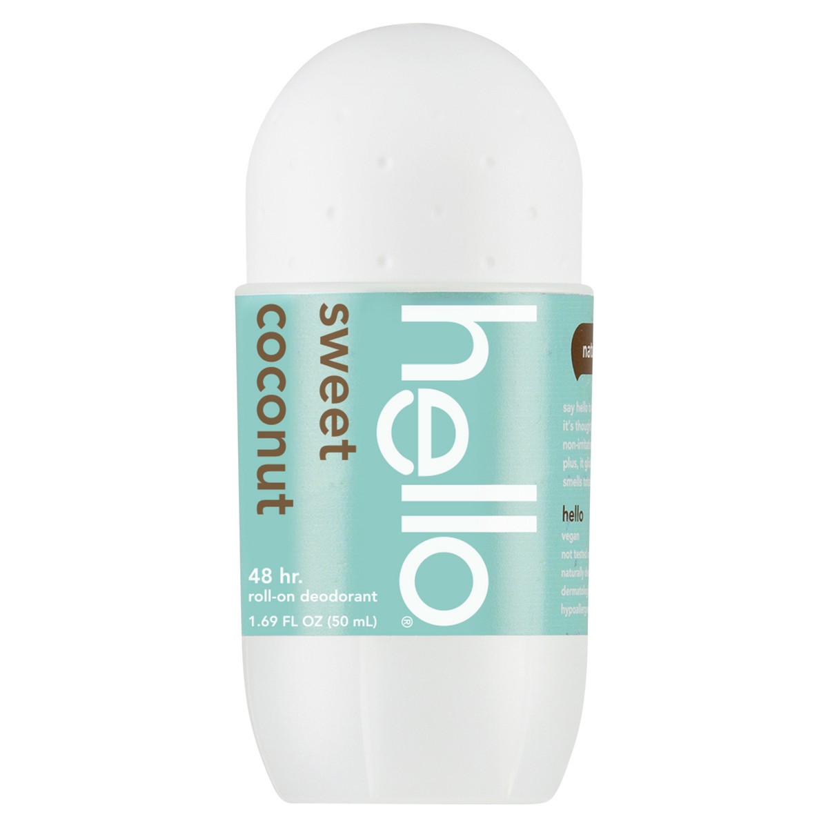 slide 1 of 5, hello Sweet Coconut Roll-On Deodorant, 1.69 oz, 1.69 fl oz