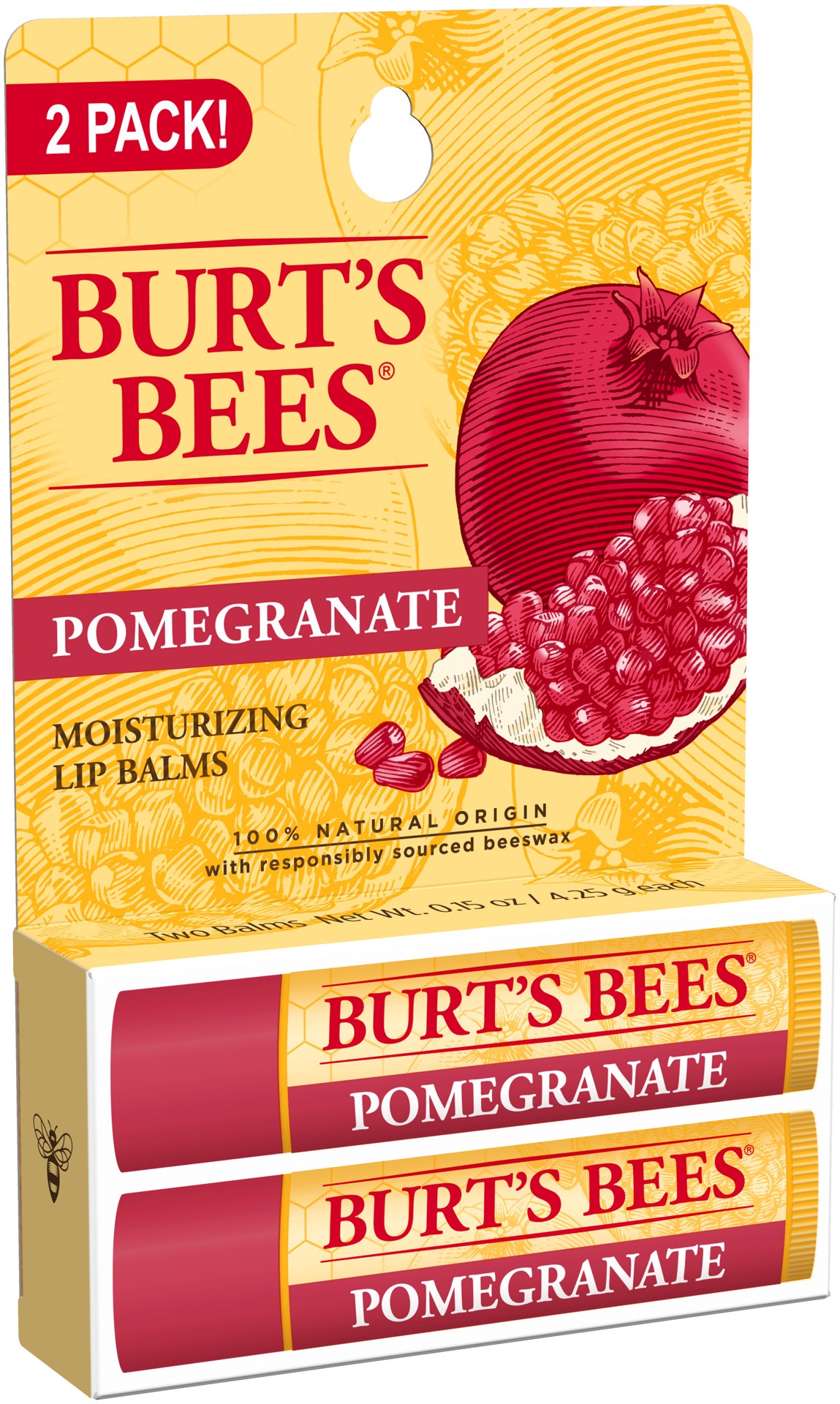 slide 2 of 5, Burt's Bees Moisturizing Pomegranate Lip Balms 2 - 0.15 oz ea, 2 ct