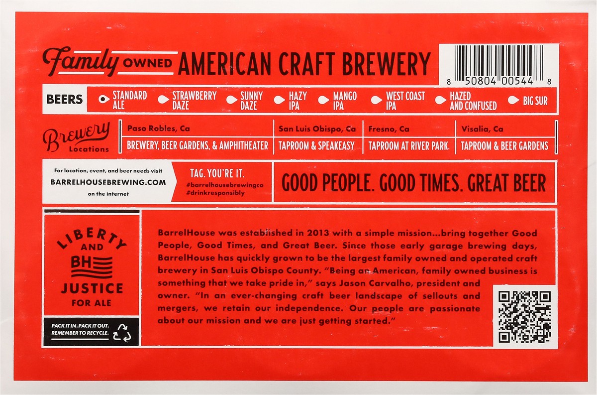 slide 7 of 11, Barrel House Brewing Co. Raise Your Standard Ale Beer 6 - 12 oz Cans, 6 ct