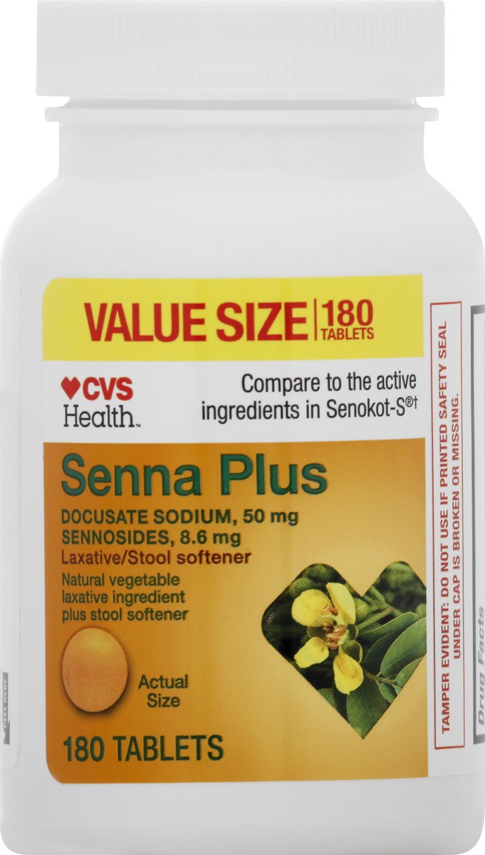 slide 2 of 9, CVS Health Senna Plus Laxative/Stool Softener Tablets, 180 Ct, 180 ct