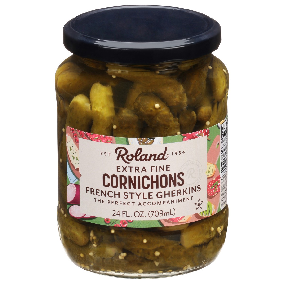 slide 11 of 13, Roland French Style Gherkins Extra Fine Cornichons Pickles 24 fl oz, 24 fl oz