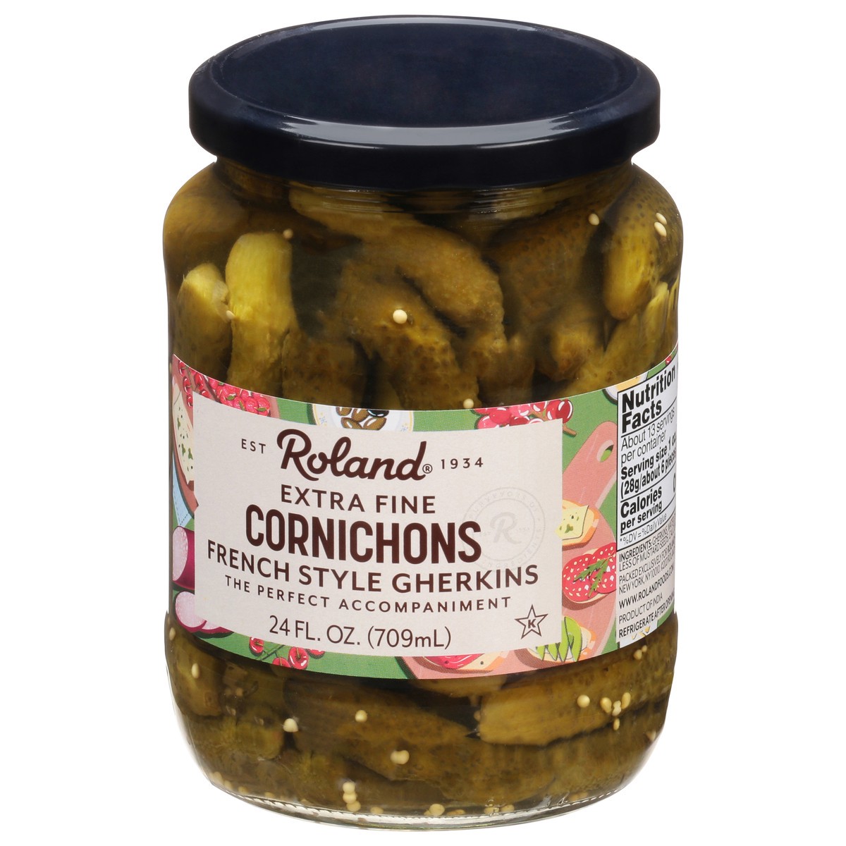 slide 8 of 13, Roland French Style Gherkins Extra Fine Cornichons Pickles 24 fl oz, 24 fl oz