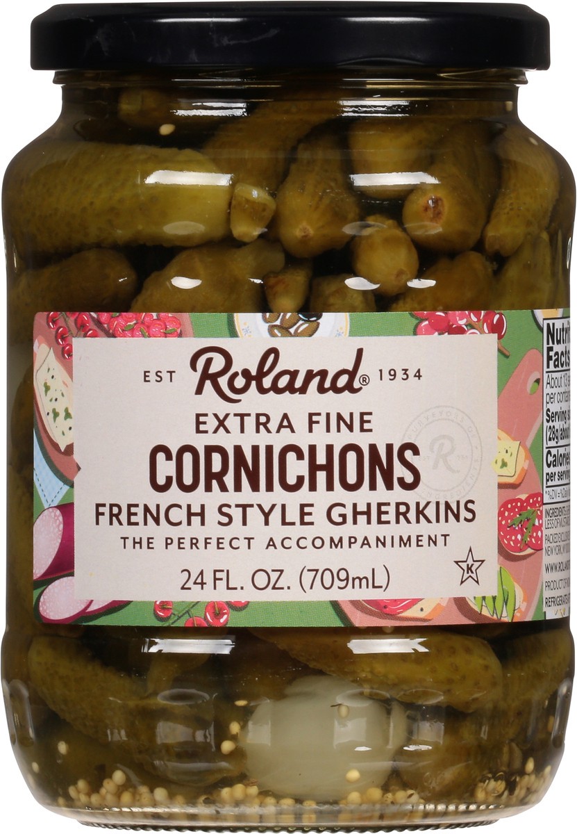 slide 7 of 13, Roland French Style Gherkins Extra Fine Cornichons Pickles 24 fl oz, 24 fl oz